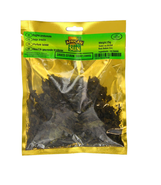 African Sun Dried Eferin Scent Leaf 25g
