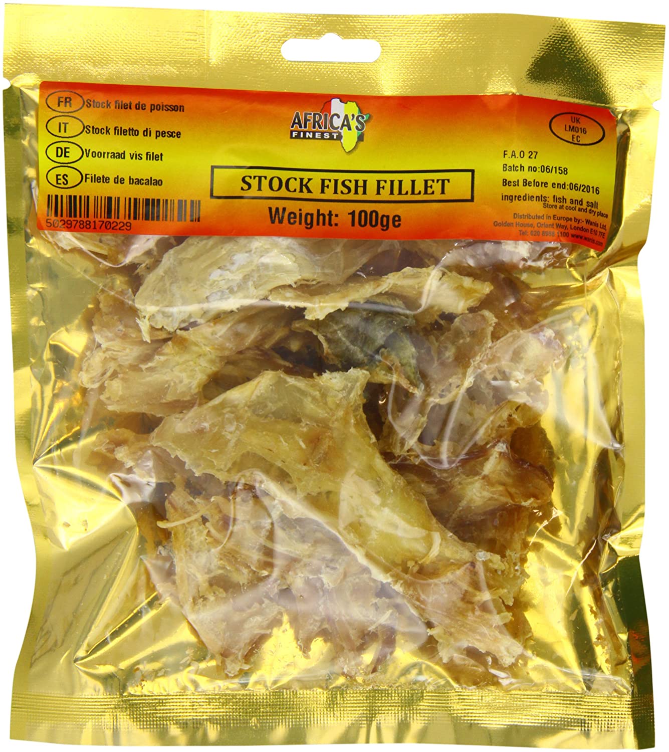 MASAfrica's Finest Stockfish Fillet 100g Box of 10-Fd