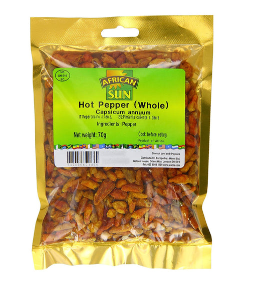 African Sun Whole Hot Pepper 70g