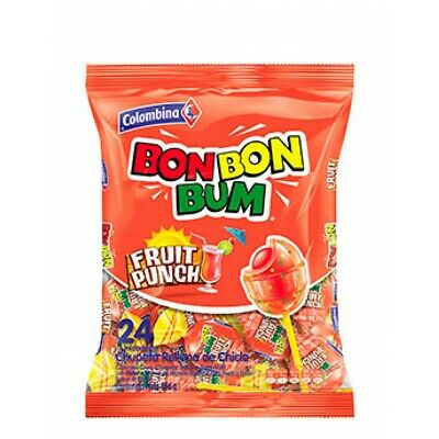 MASBon Bon Bum Fruit Punch Lollypops 24 Count-Fd