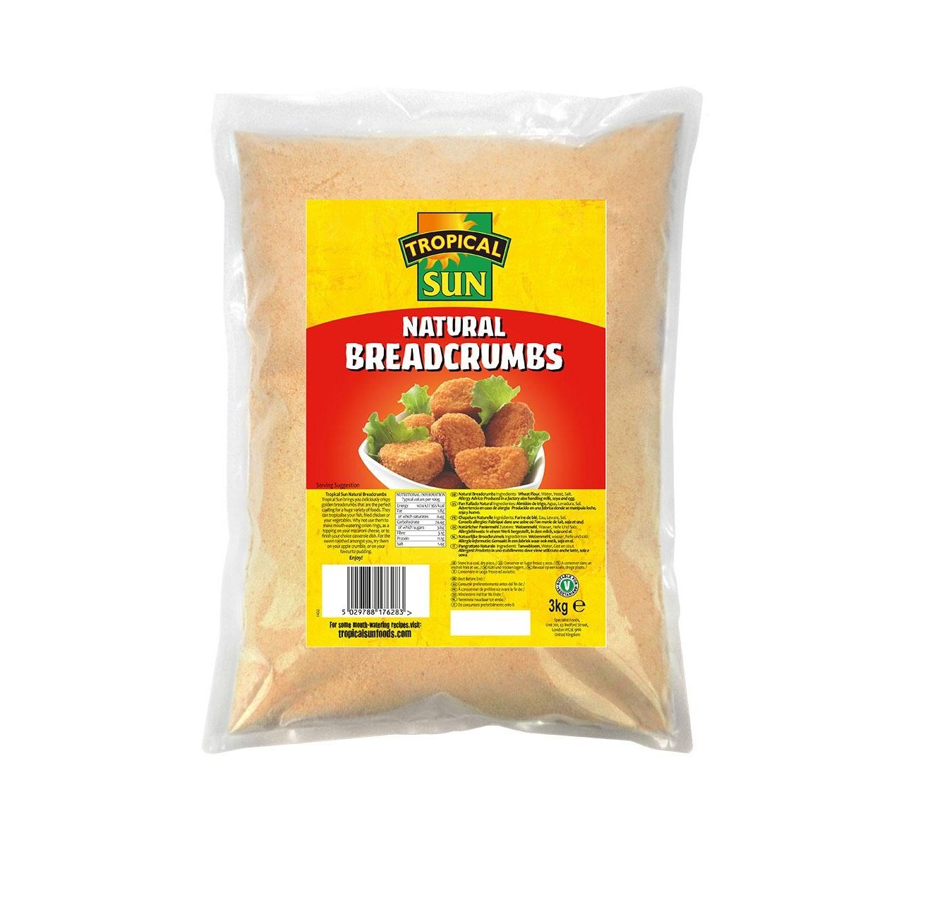 MASTropical Sun Natural Breadcrumbs 3kg Box of 1-Fd