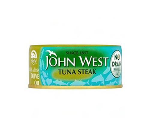 MASJohn West Tuna Steak in Sunflower Oil 160g Box of 12-Fd