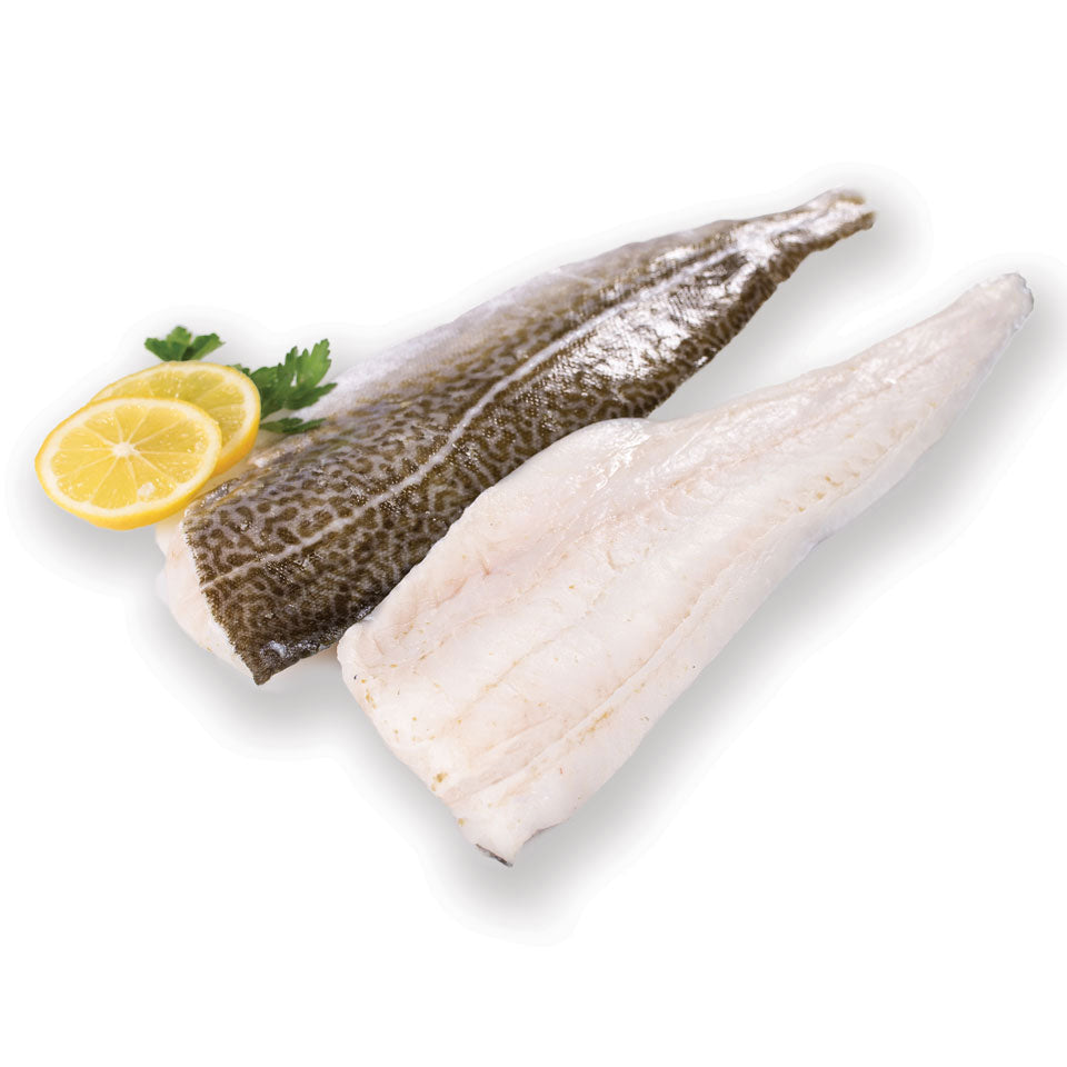 MASMSC Atlantic IQF Skin-on Boneless Cod Fillets (10-12oz) 1x12-Food