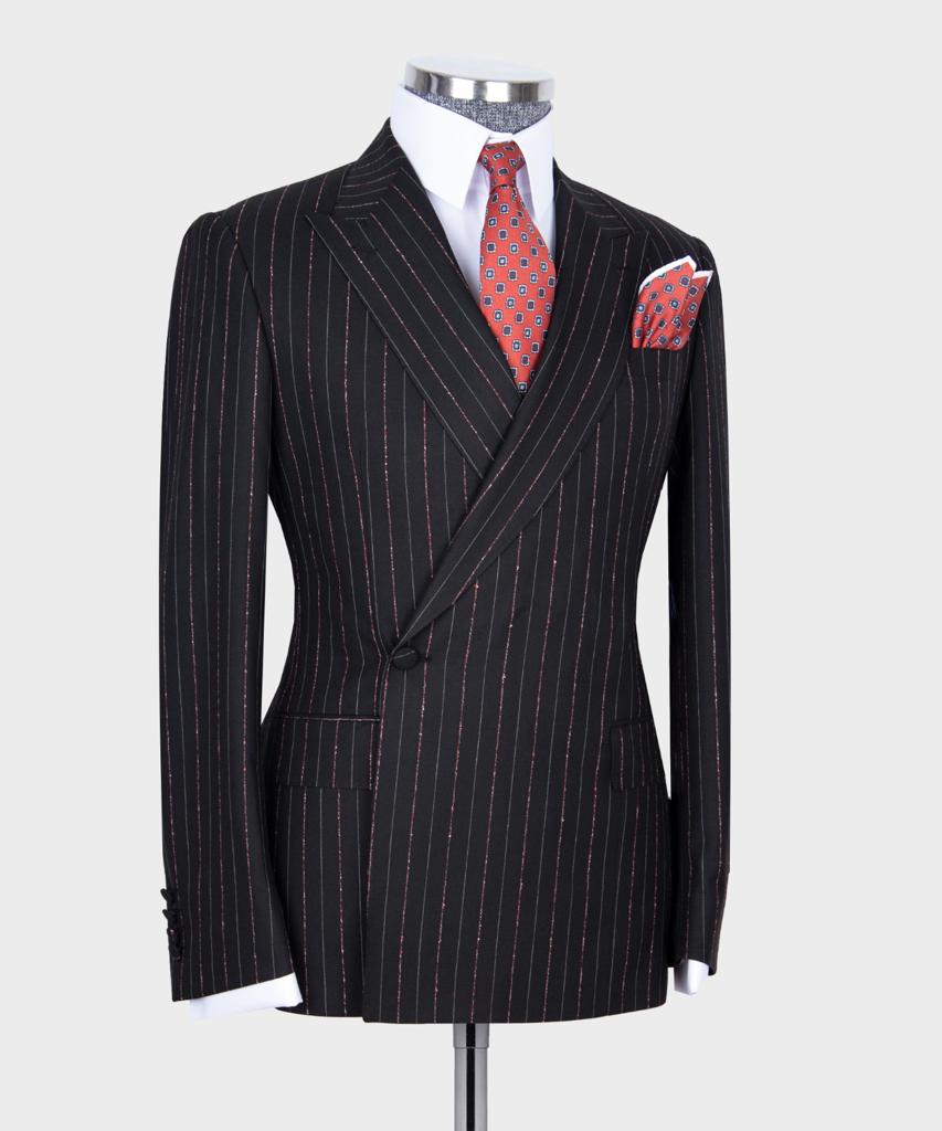 Men's Wear Clothing Outfit Smoky Black Regular Fit One Button Fashion Suit Blazer
