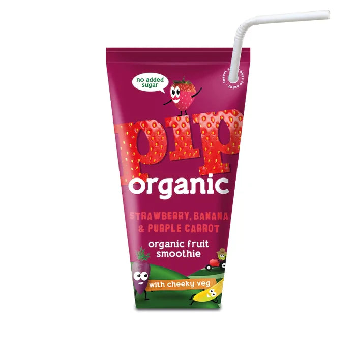 MASPip Organic Kids Strawberry Banana & Purple Carrot Smoothie  24 x 180ml-Food