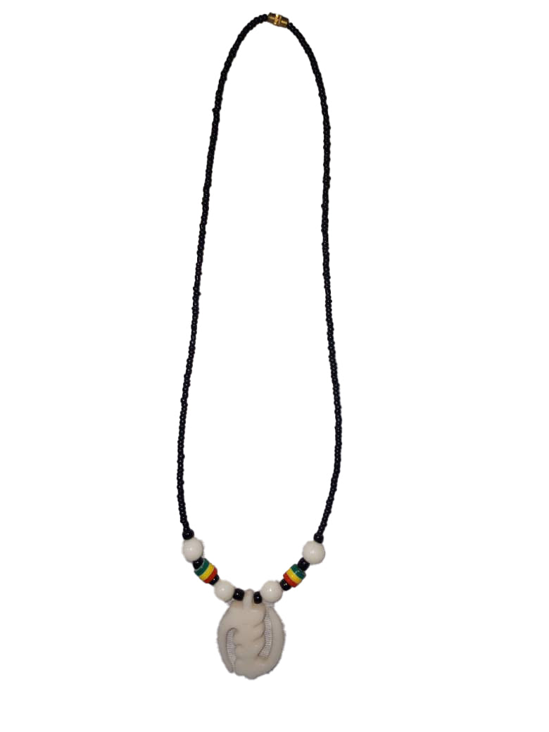 African Tribal art Handmade Black And White Jewelry Unique Beads Pendant Locket Necklace set for women