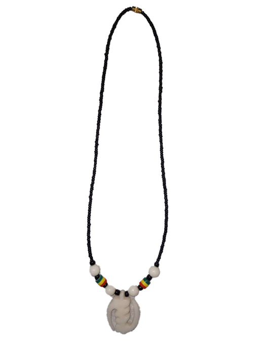 African Tribal art Handmade Black And White Jewelry Unique Beads Pendant Locket Necklace set for women