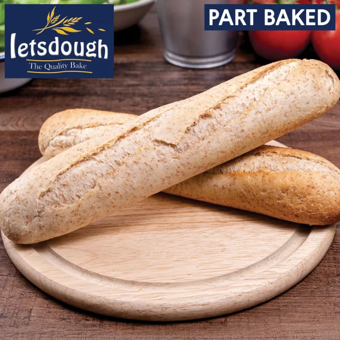 MASLetsdough Part Baked Wholemeal Demi Baguette (27cm)-125g-Food