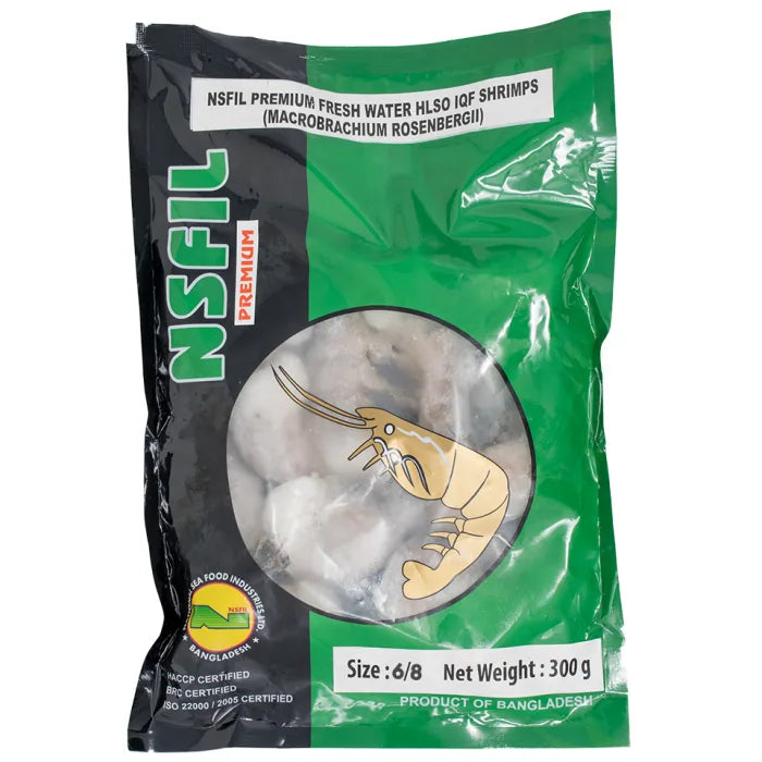 MASNSFIL Premium EZP, IQF HLSO King Prawns (6/8, 300g net)- 1 x 500g-Food Raw Prawns Asetena Pa 