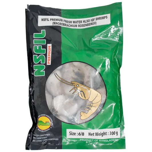 MASNSFIL Premium EZP, IQF HLSO King Prawns (6/8, 300g net)- 1 x 500g-Food Raw Prawns Asetena Pa 