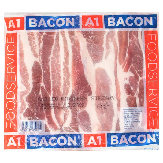A1 Rindless Streaky Bacon-1x2.27kg BS Ready Meal Asetena Pa 