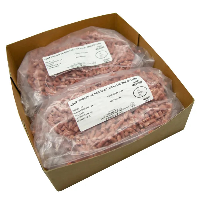MASFrozen UK Red Tractor Halal Minced Lamb (10% Fat) 2x1kg-Food