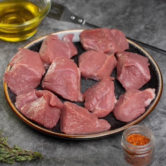 Fresh UK Halal Diced Leg of Lamb for Shish Kebab 1x2kg