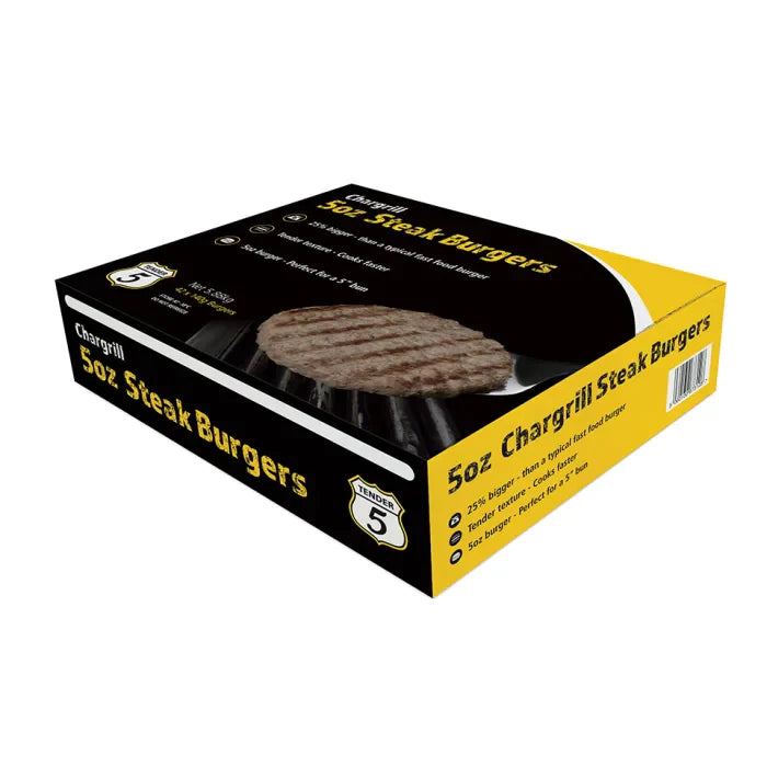 Tender 5 Halal Chargrill Steak Burger (5oz) 42 x140g-Food